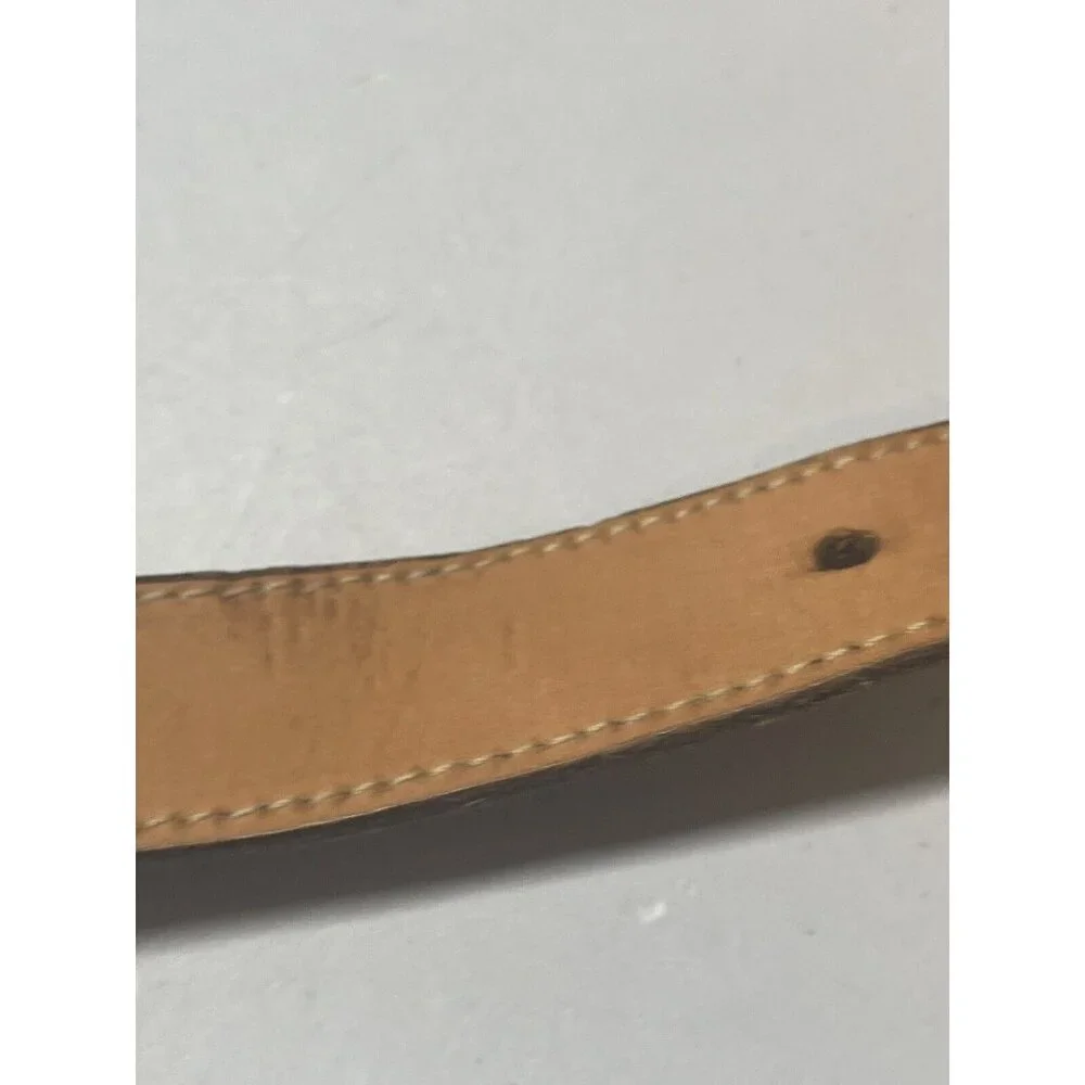 Zele Brown Italy Leather Silver Medium 30” Women's Belt